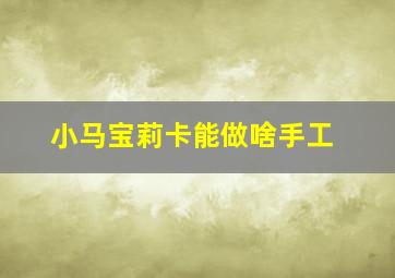 小马宝莉卡能做啥手工