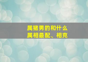 属猪男的和什么属相最配、相克