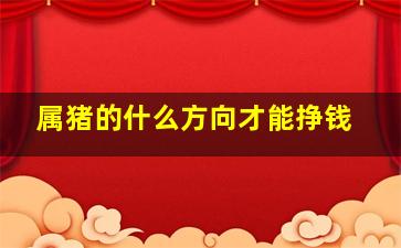 属猪的什么方向才能挣钱