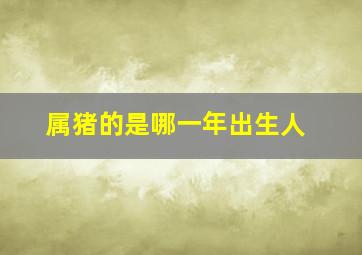 属猪的是哪一年出生人