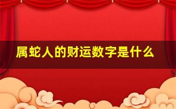 属蛇人的财运数字是什么