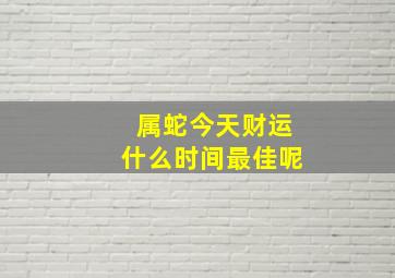 属蛇今天财运什么时间最佳呢