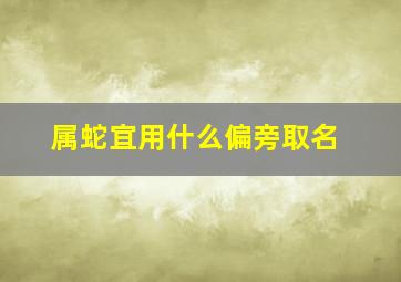 属蛇宜用什么偏旁取名