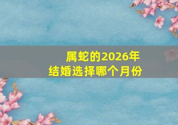 属蛇的2026年结婚选择哪个月份