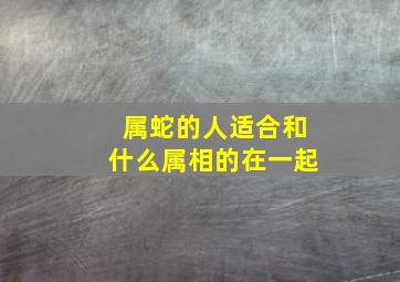 属蛇的人适合和什么属相的在一起