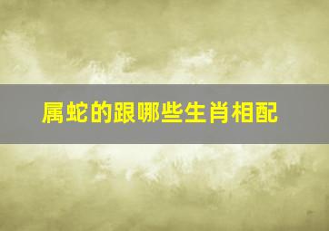 属蛇的跟哪些生肖相配