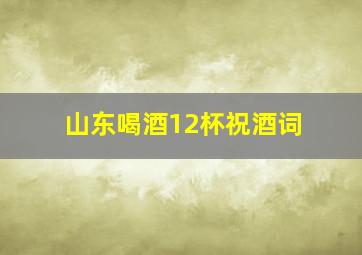 山东喝酒12杯祝酒词