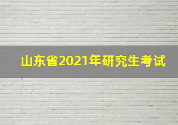 山东省2021年研究生考试