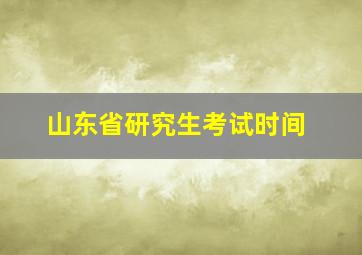 山东省研究生考试时间