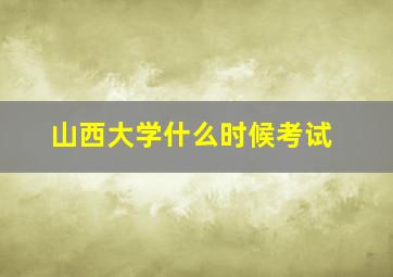 山西大学什么时候考试