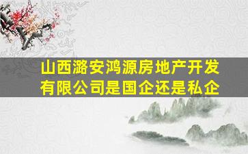 山西潞安鸿源房地产开发有限公司是国企还是私企