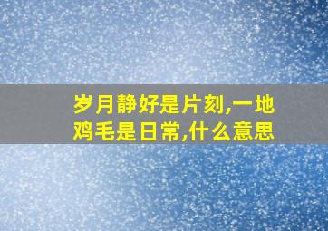 岁月静好是片刻,一地鸡毛是日常,什么意思