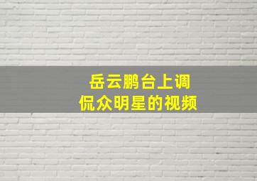 岳云鹏台上调侃众明星的视频