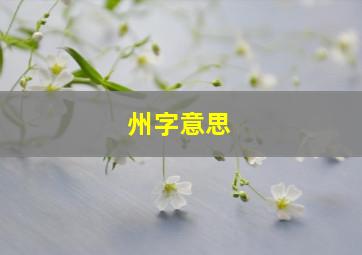 州字意思