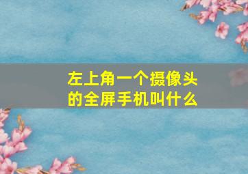 左上角一个摄像头的全屏手机叫什么