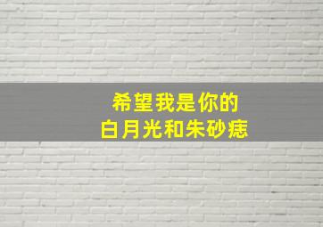 希望我是你的白月光和朱砂痣