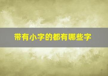 带有小字的都有哪些字