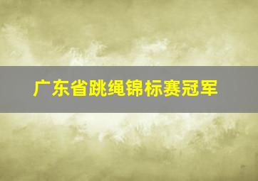 广东省跳绳锦标赛冠军