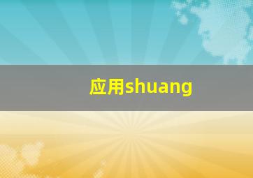 应用shuang