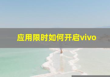 应用限时如何开启vivo