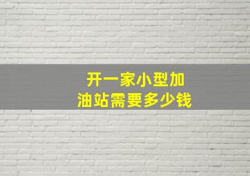 开一家小型加油站需要多少钱