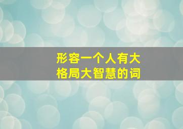 形容一个人有大格局大智慧的词