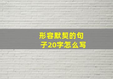 形容默契的句子20字怎么写