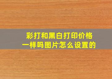 彩打和黑白打印价格一样吗图片怎么设置的