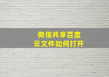 微信共享百度云文件如何打开