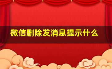 微信删除发消息提示什么