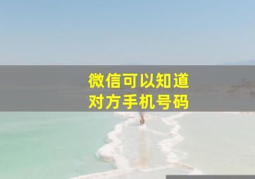 微信可以知道对方手机号码