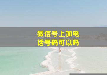 微信号上加电话号码可以吗