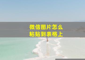 微信图片怎么粘贴到表格上