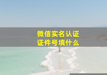 微信实名认证证件号填什么