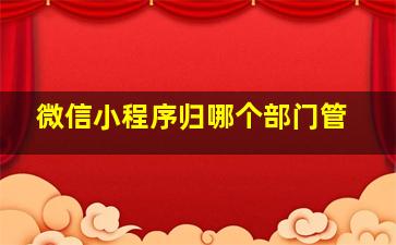 微信小程序归哪个部门管