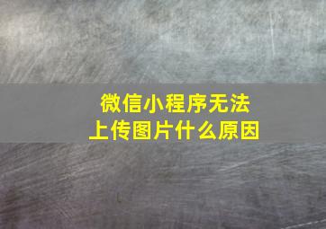 微信小程序无法上传图片什么原因