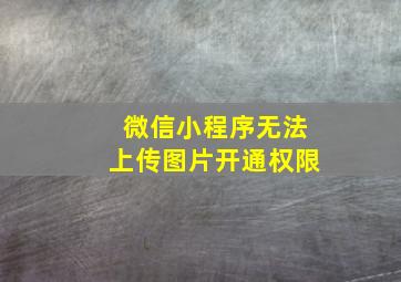 微信小程序无法上传图片开通权限