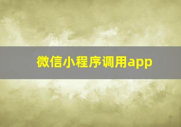 微信小程序调用app