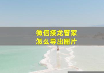 微信接龙管家怎么导出图片