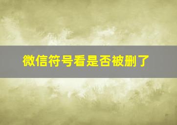 微信符号看是否被删了