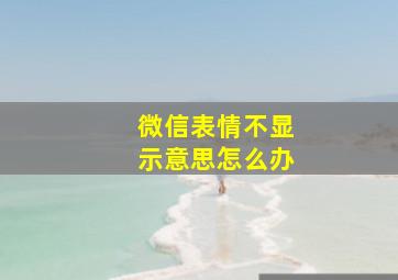 微信表情不显示意思怎么办