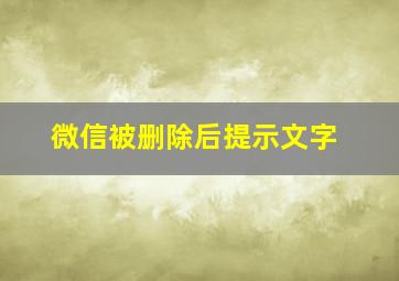 微信被删除后提示文字