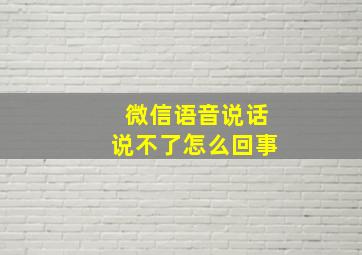 微信语音说话说不了怎么回事