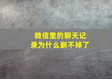 微信里的聊天记录为什么删不掉了