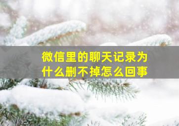 微信里的聊天记录为什么删不掉怎么回事