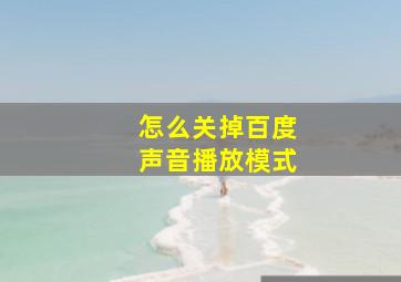 怎么关掉百度声音播放模式