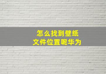 怎么找到壁纸文件位置呢华为