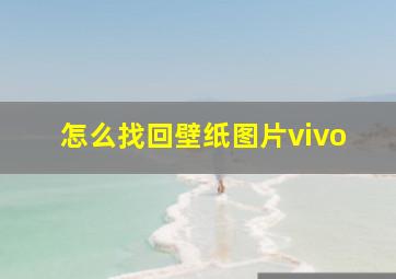 怎么找回壁纸图片vivo