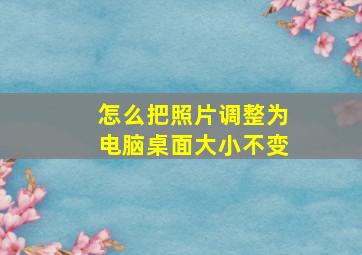 怎么把照片调整为电脑桌面大小不变