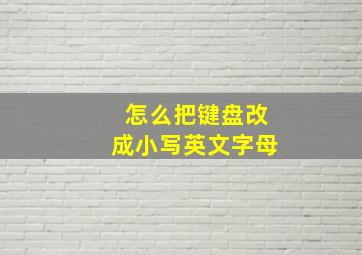 怎么把键盘改成小写英文字母